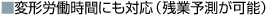 変型労働時間にも対応(残業予測が可能)